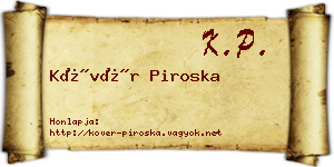 Kövér Piroska névjegykártya
