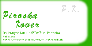 piroska kover business card